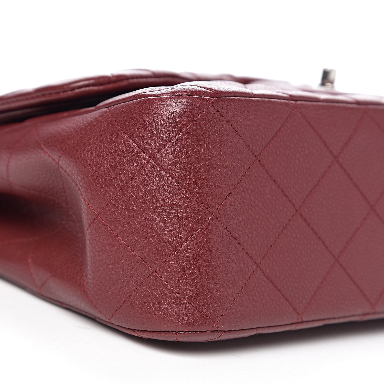 Chanel Caviar Quilted Jumbo Double Flap Dark Red 8 of 10