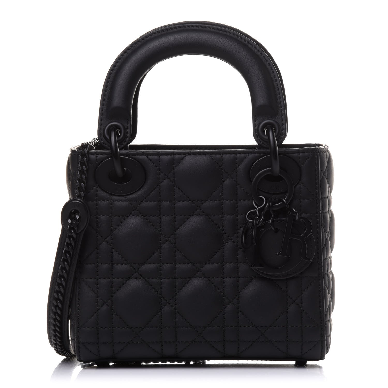 Christian Dior Ultra Matte Calfskin Cannage Mini Lady Dior Black 1 of 10