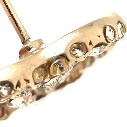 Chanel Crystal Studded CC Earrings Gold 6 of 6