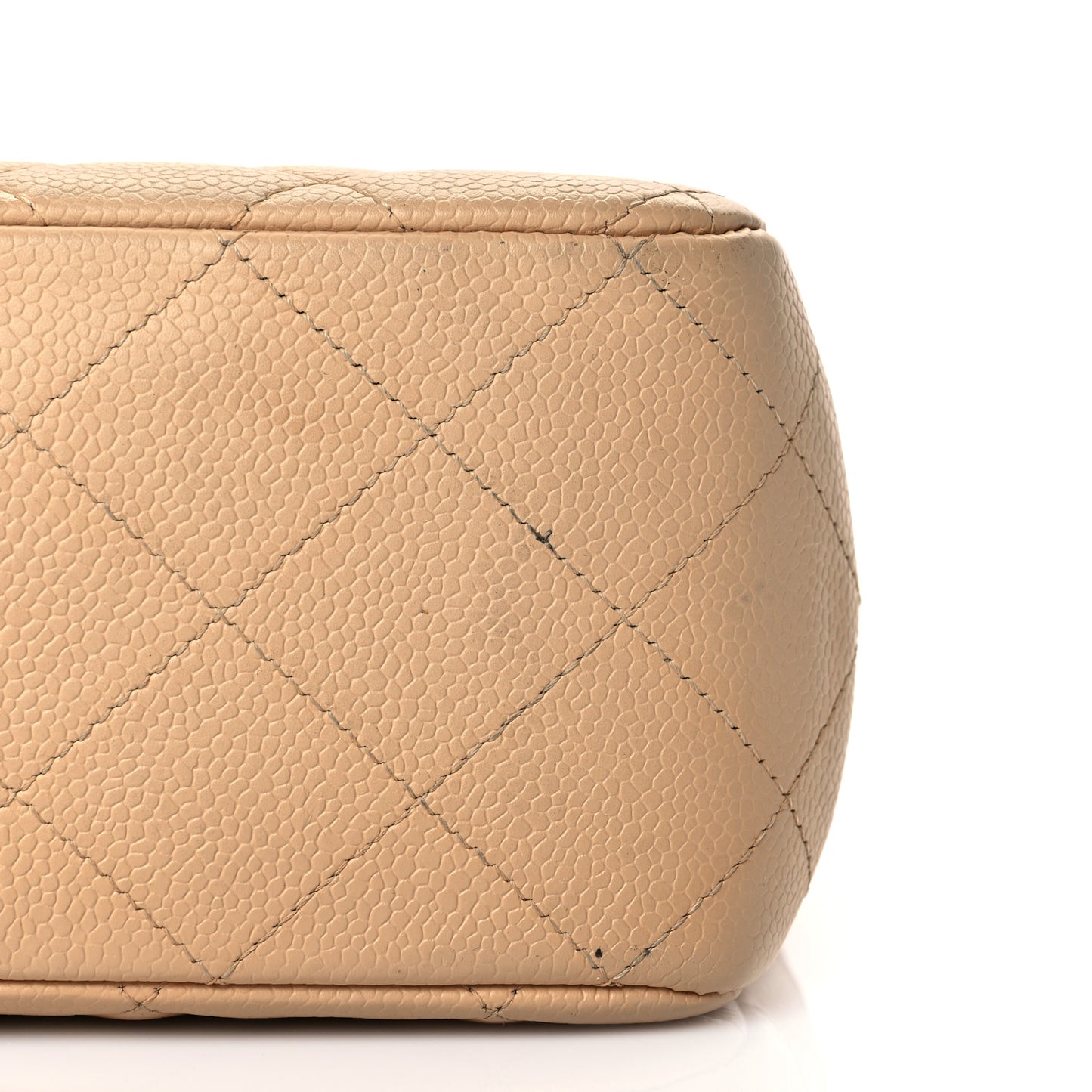 Caviar Quilted Jumbo Single Flap Beige