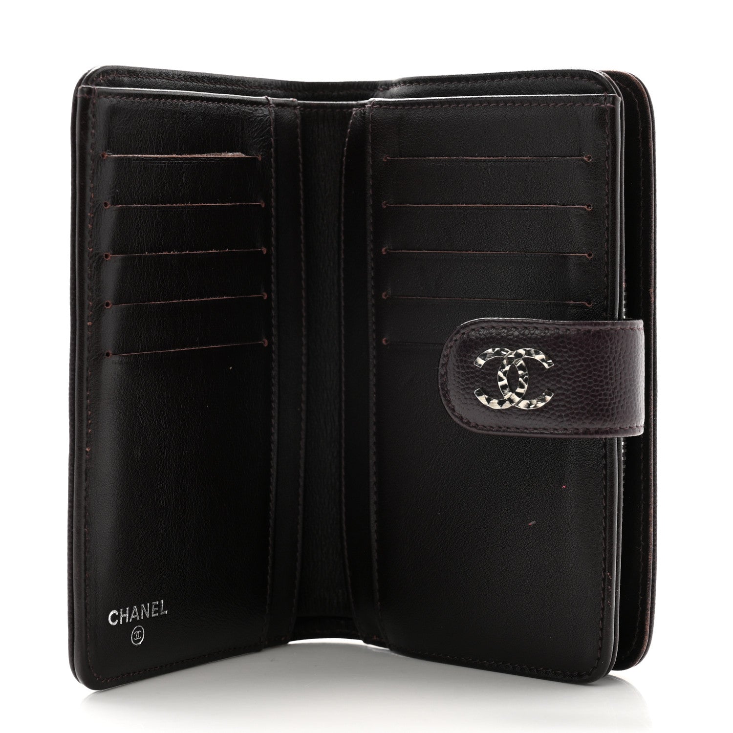 Chanel Caviar CC French Wallet Dark Purple 5 of 11