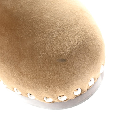 Hermes Suede Goatskin Woolskin Carlotta Mules 37 Beige Gobi 12 of 14