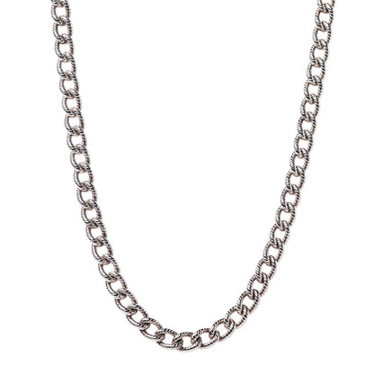 Tiffany Sterling Silver Textured Rope Link Chain Necklace 1 of 5