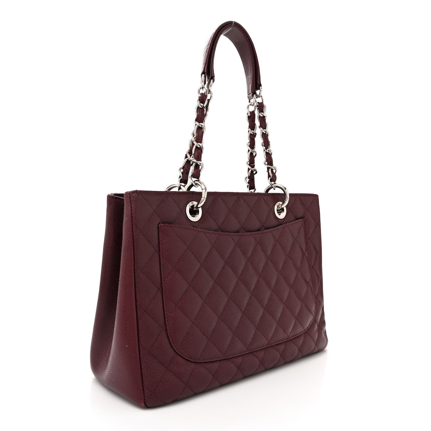 Chanel Caviar Quilted Grand Shopping Tote GST Dark Burgundy 3 of 14