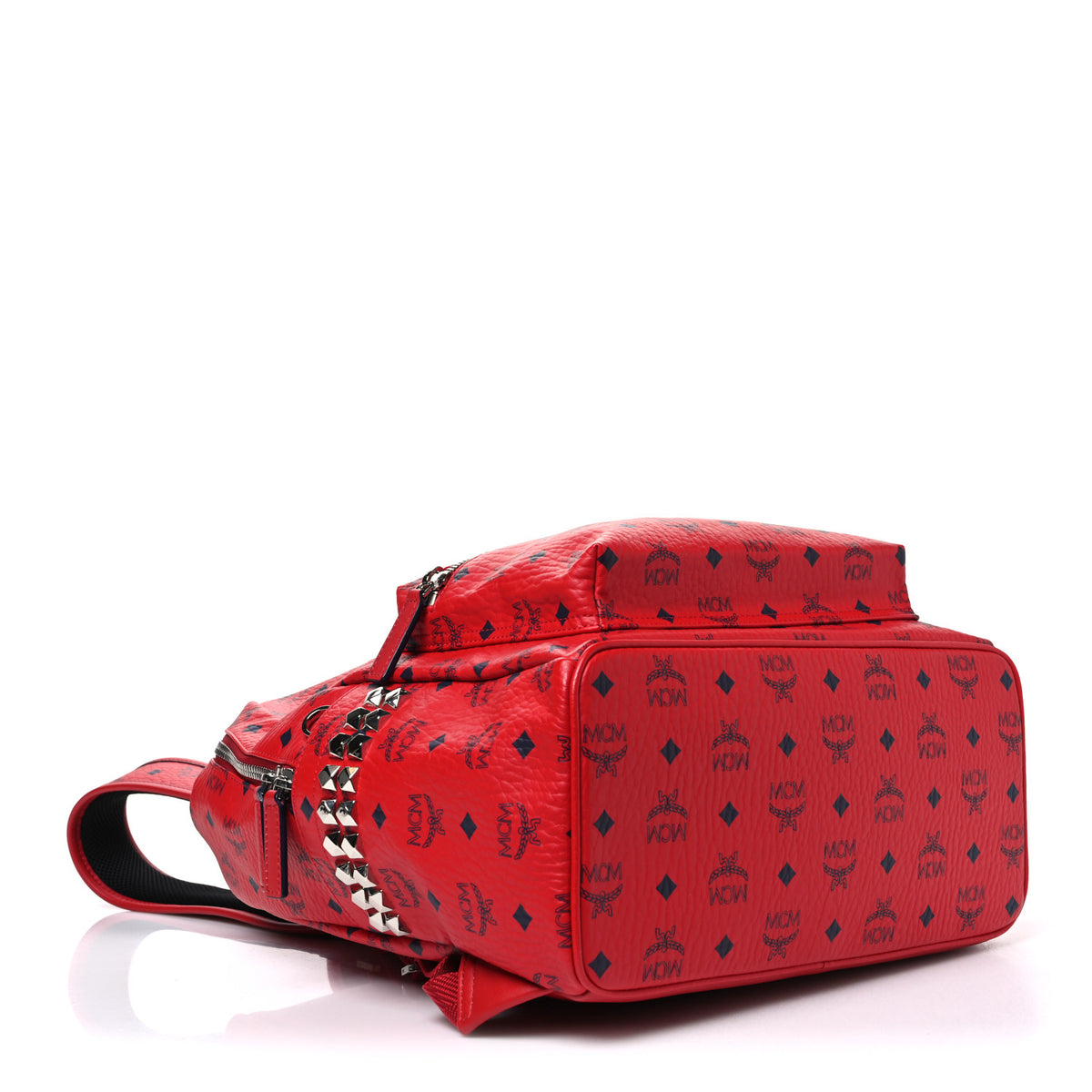 MCM Visetos Medium Side Studs Stark Backpack Ruby Red 4 of 10