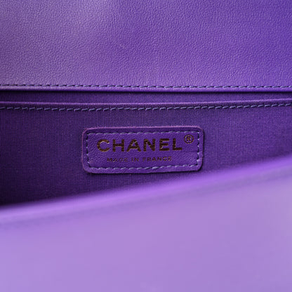 Chanel Lambskin Quilted Medium Boy Flap Purple 6 of 12