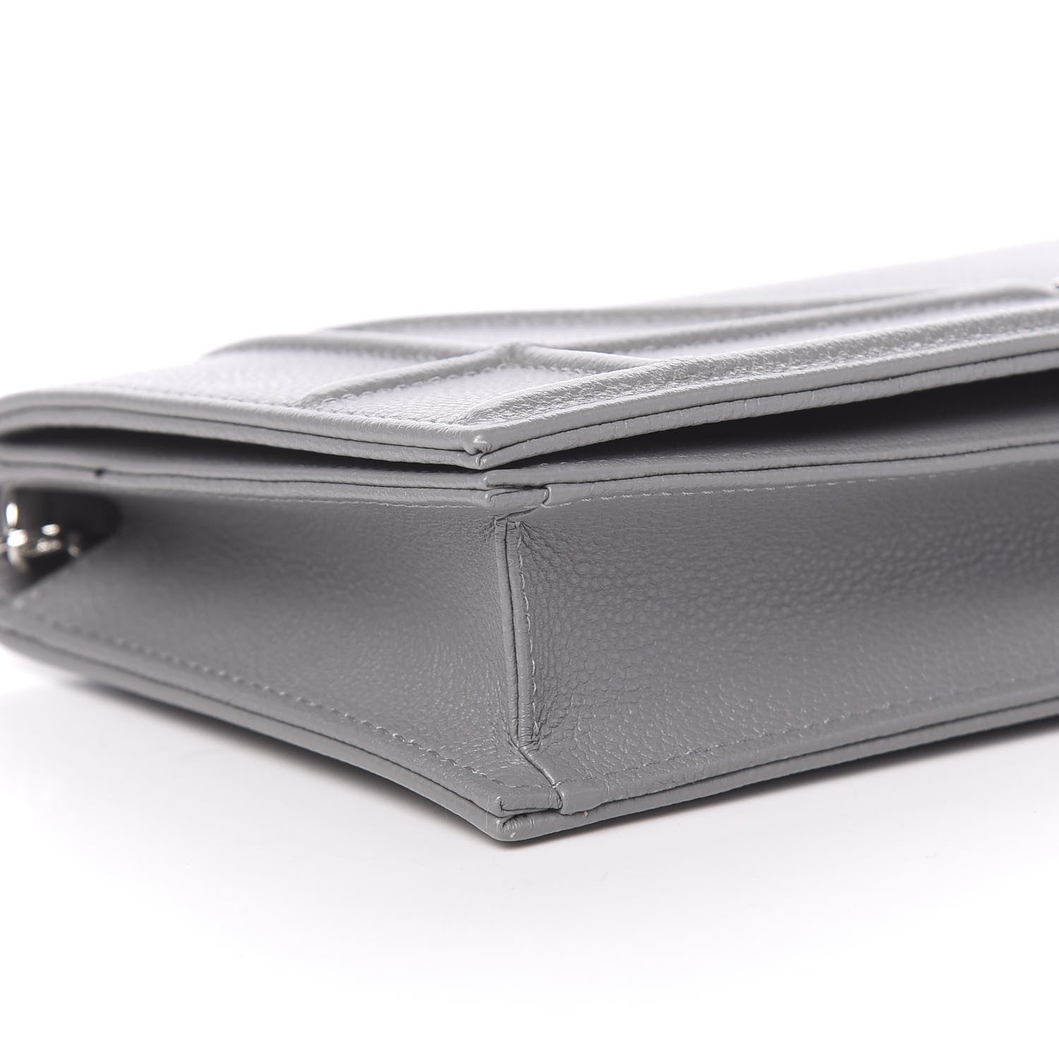 Christian Dior Grained Calfskin Large Diorama Croisiere Chain Wallet Grey 7 of 9