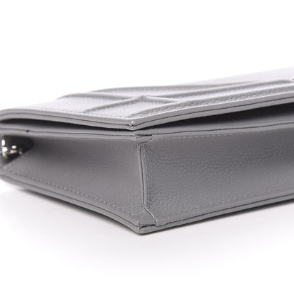 Christian Dior Grained Calfskin Large Diorama Croisiere Chain Wallet Grey 7 of 9