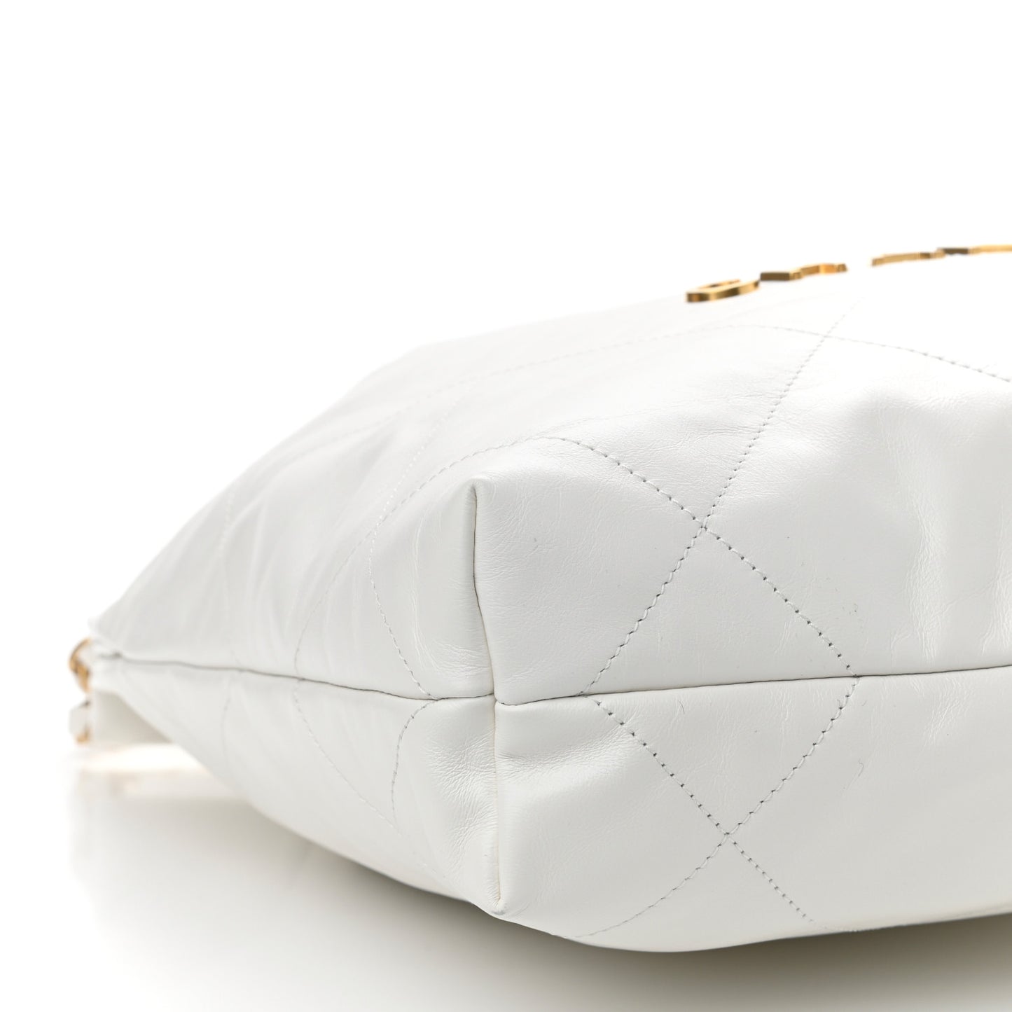 Shiny Calfskin Quilted Small Chanel 22 White