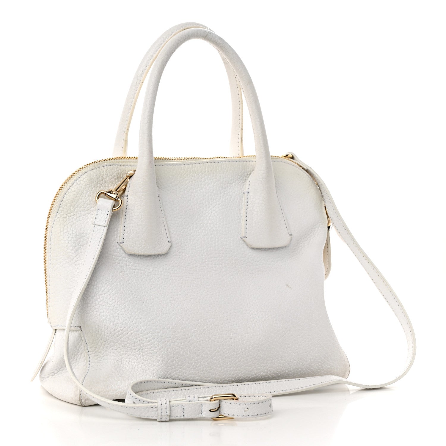 Burberry London Grainy Calfskin Small Greenwood Bowling Bag White 4 of 22