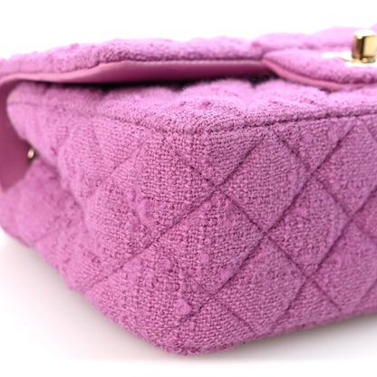 Chanel Tweed Quilted Mini Rectangular Flap Purple 9 of 10