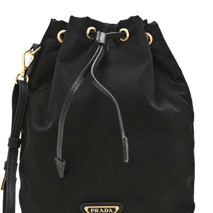 Prada Saffiano Tessuto Nylon Vela Bucket Wristlet Black 8 of 10