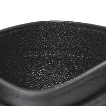 Saint Laurent Grain De Poudre Matelasse Chevron Monochrome Monogram Credit Card Case Black 7 of 8