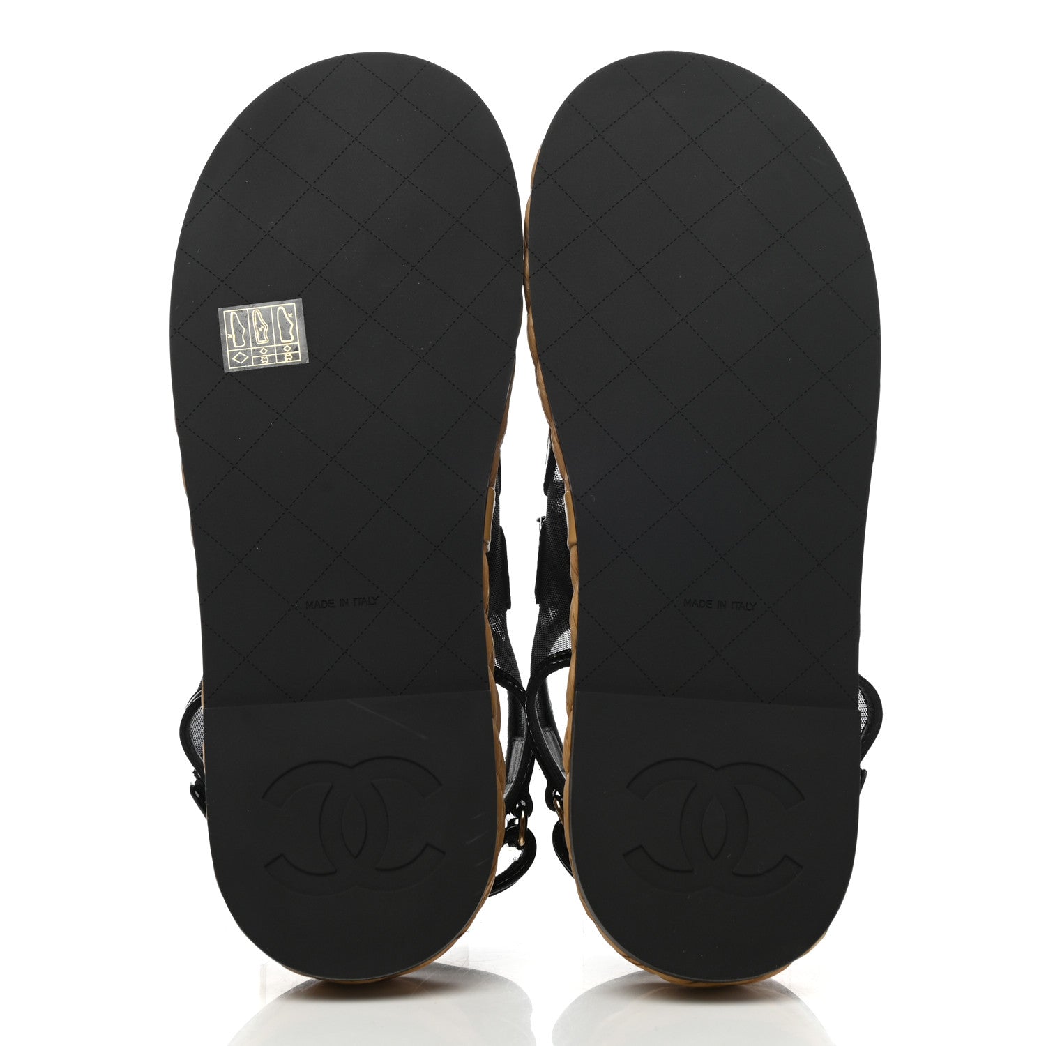 Chanel Mesh Patent Velcro Dad Sandals 39.5 Black 5 of 9