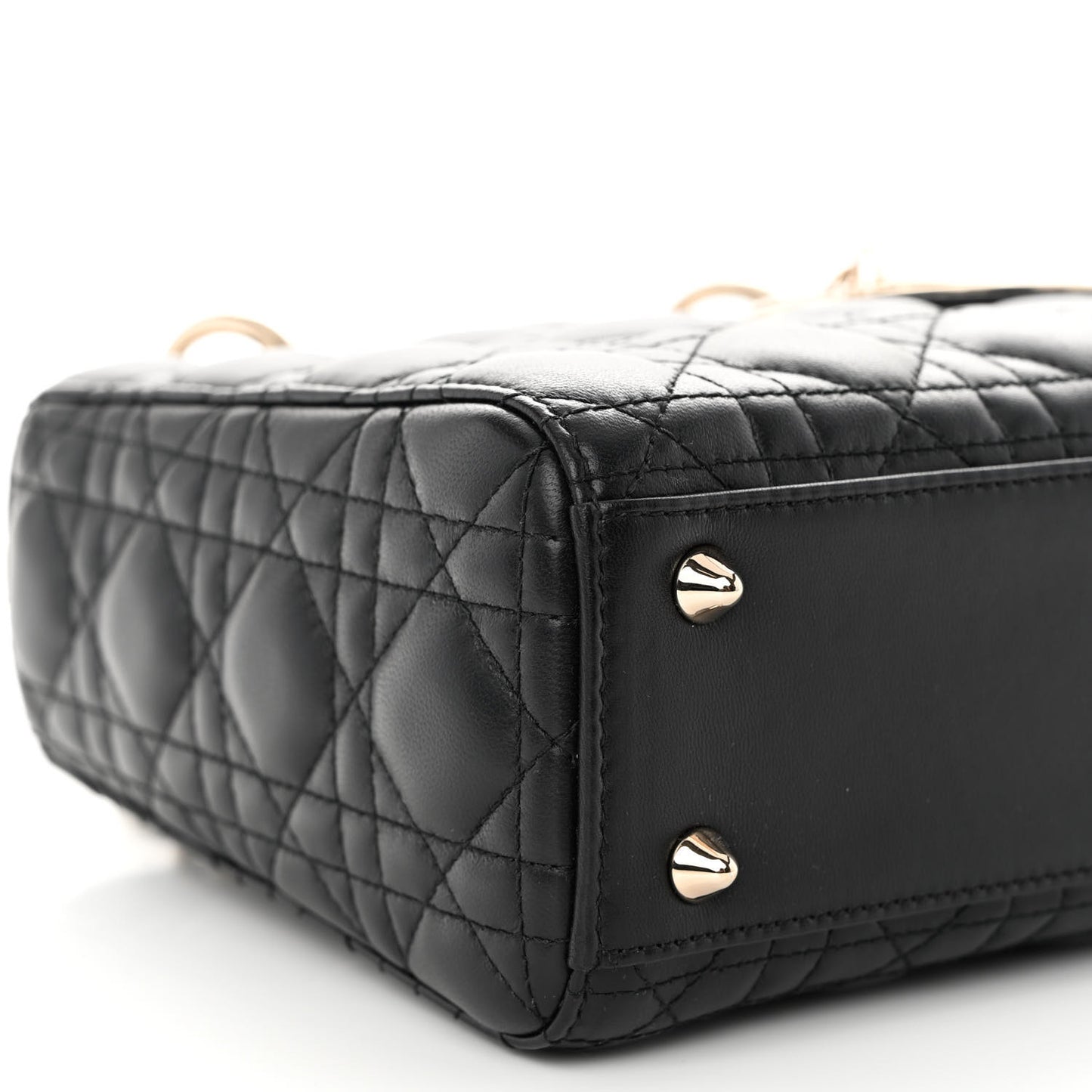 CHRISTIAN DIOR Lambskin Cannage Small My ABCDior Lady Dior Black