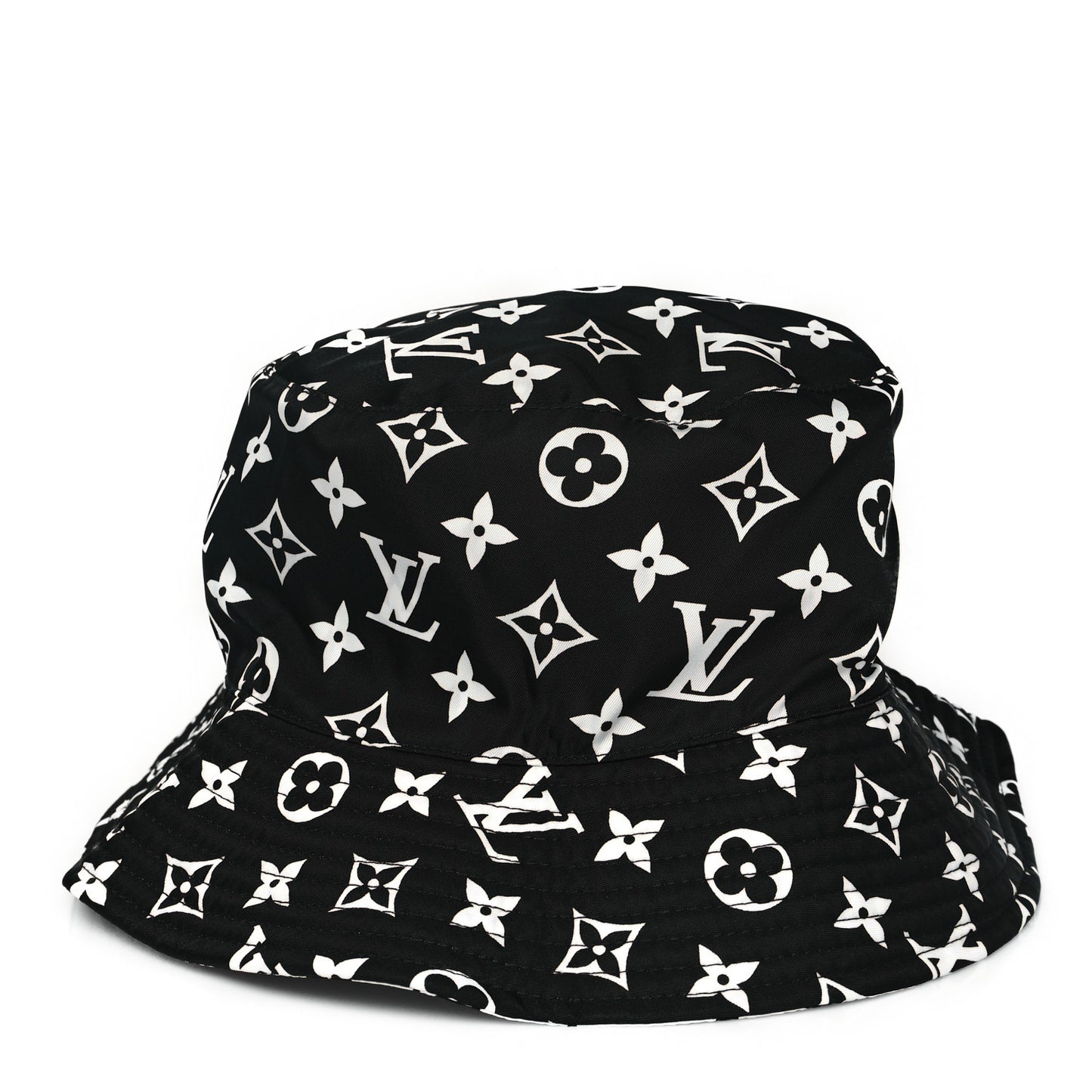 Nylon Monogram Reversible Bob Bucket Hat S Black White