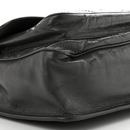 Saint Laurent Crinkled Calfskin Matelasse Monogram Medium Niki Chain Satchel Fog 9 of 11