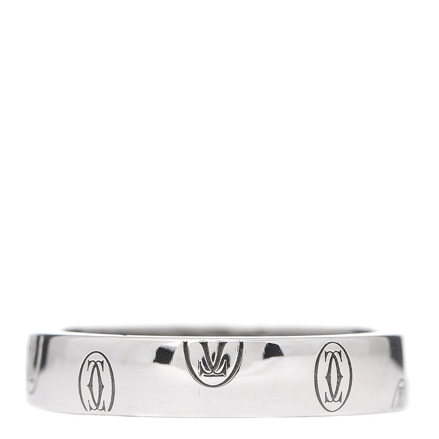 18K White Gold 4mm Happy Birthday Band Ring 52 6