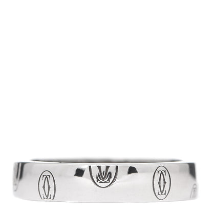 Cartier 18K White Gold 4mm Happy Birthday Band Ring 52 6 1 of 5