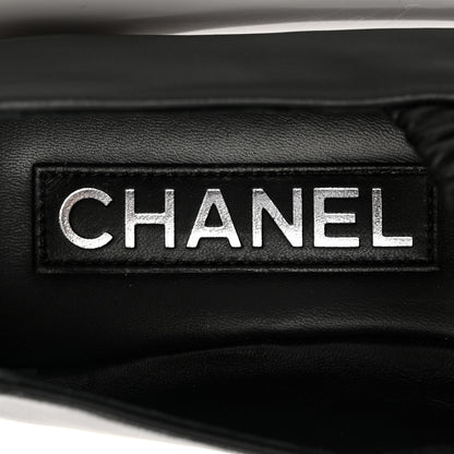 Chanel Lambskin Grosgrain Cap Toe CC Ballerina Flats With Leg Warmers 36 Black 8 of 17