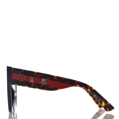 Gucci Acetate Square Frame Web Sunglasses GG0059S Black Tortoise 2 of 8