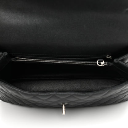 Chanel Caviar Lizard Quilted Medium Coco Handle Flap Black 5 of 10