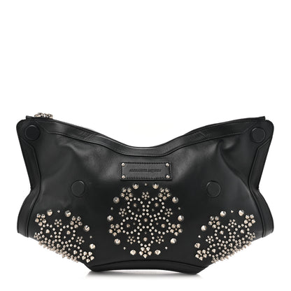 Alexander McQueen Calfskin Studded De Manta Clutch Black 1 of 9