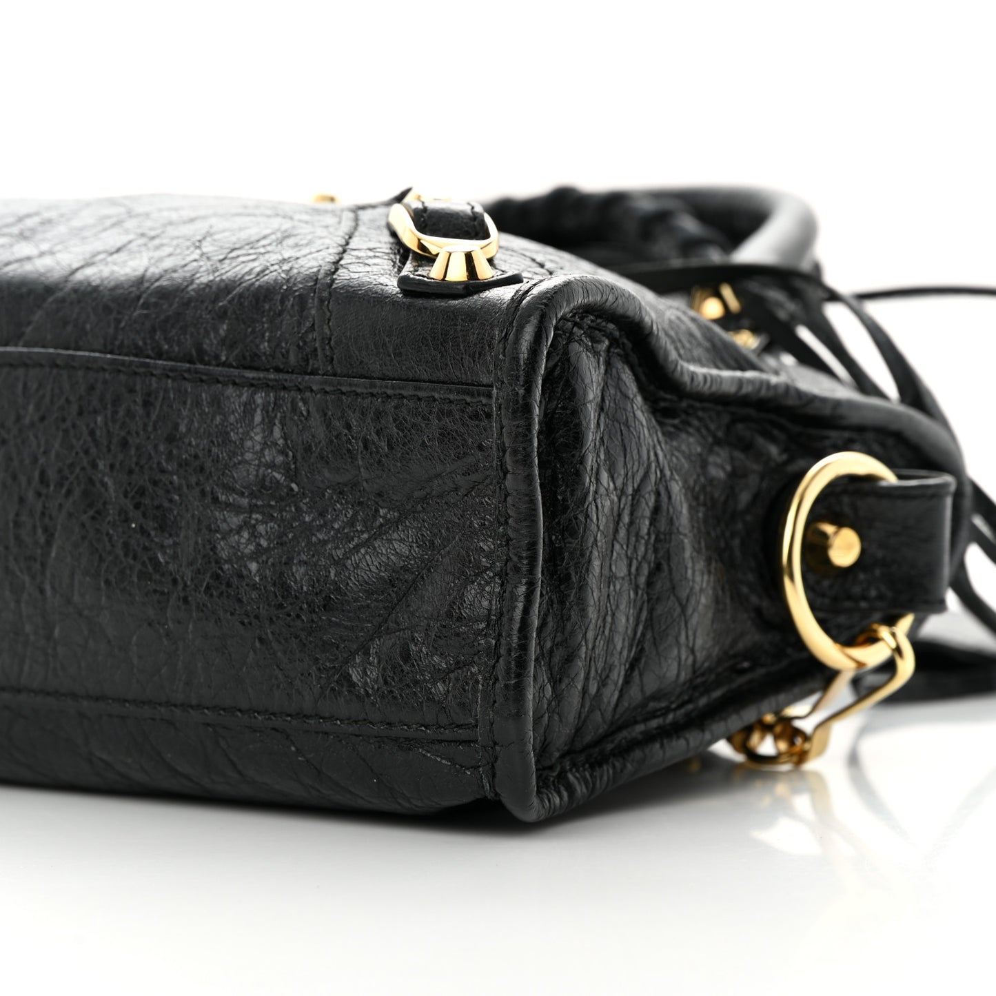 Agneau Classic Gold Hardware Mini City Black