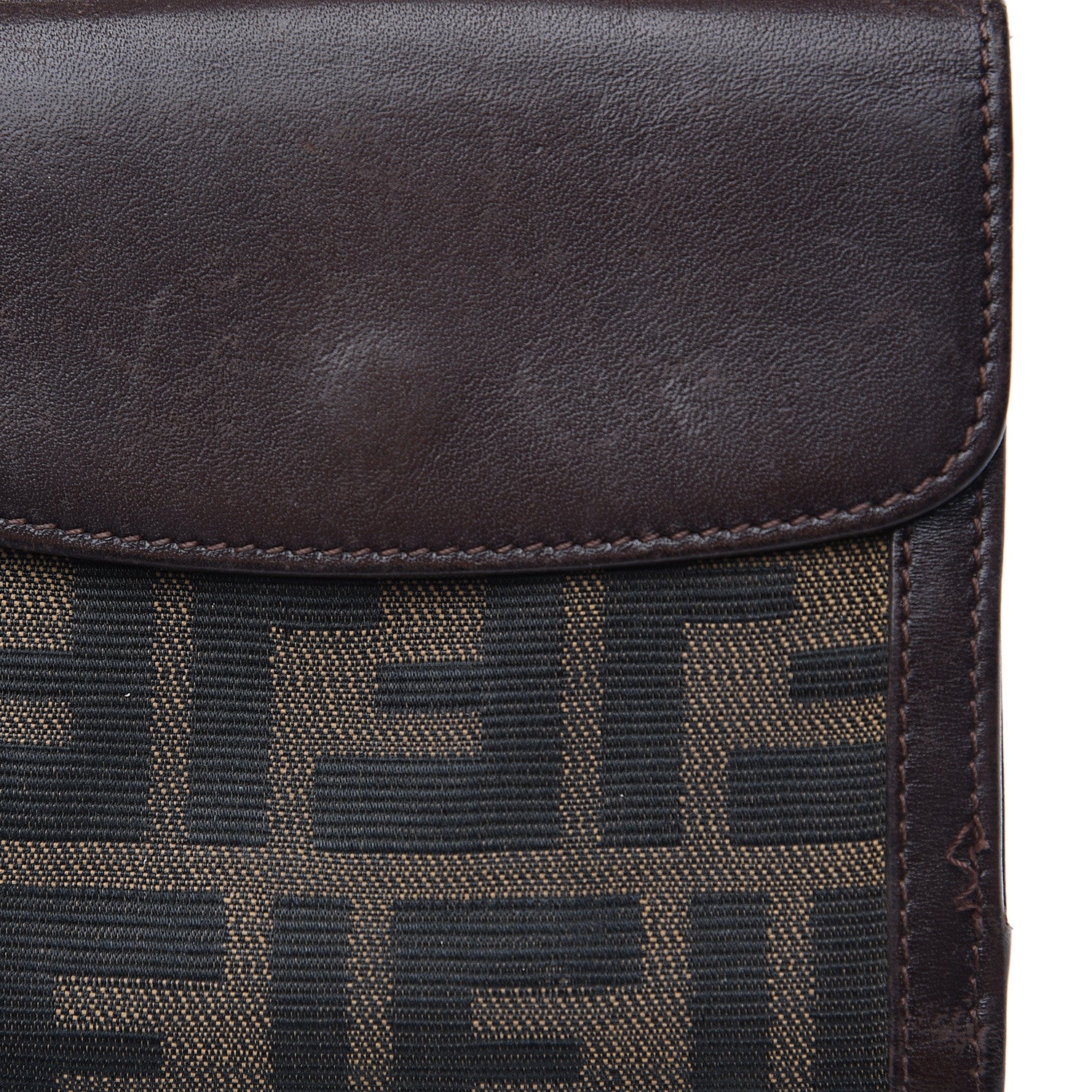 Fendi Zucca Calfskin Compact Wallet Tobacco 9 of 11