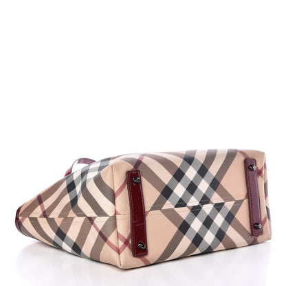 Burberry Supernova Check Small Nickie Tote Red 5 of 11