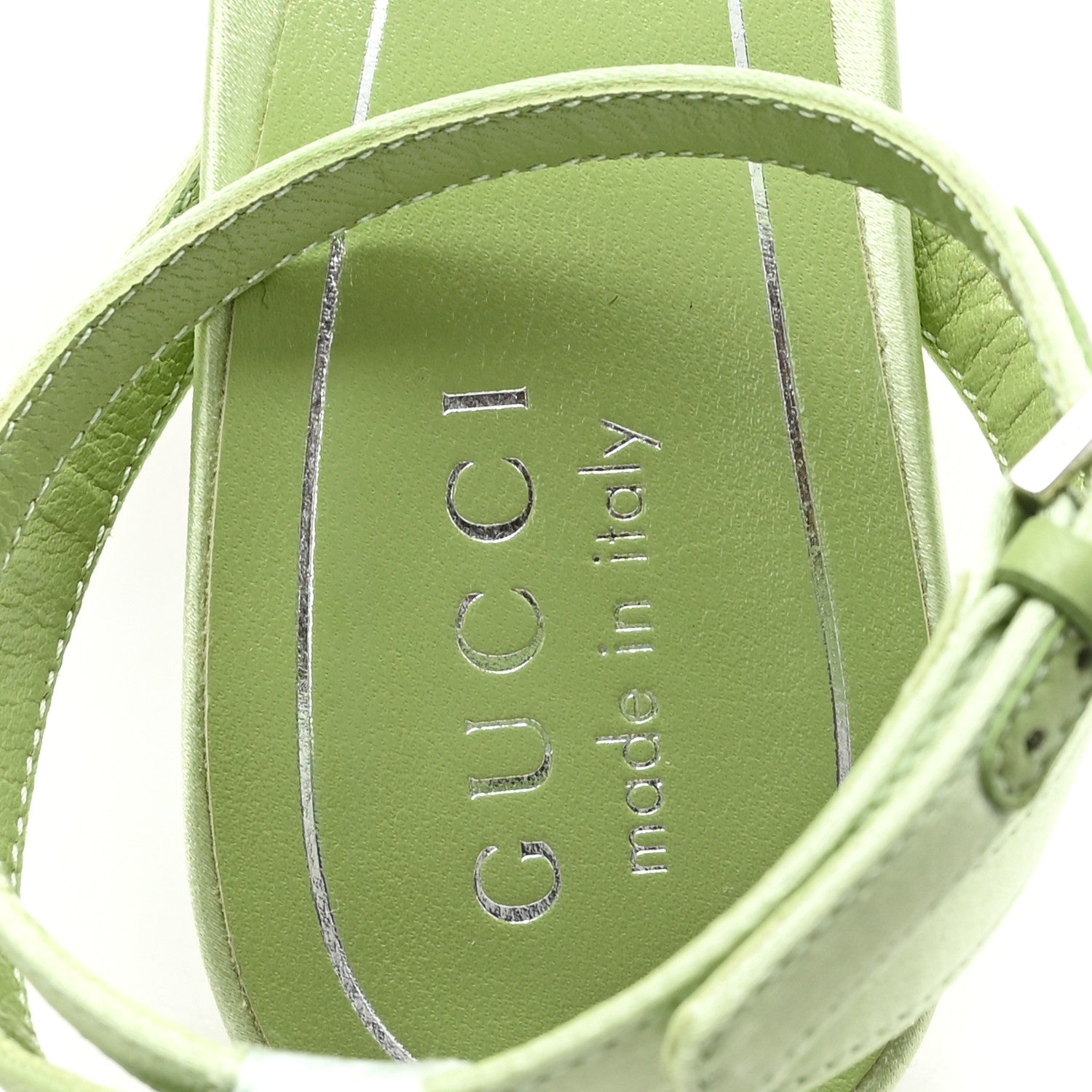 Gucci Satin Crystal Horsebit Sandal Pumps 36.5 8 of 10