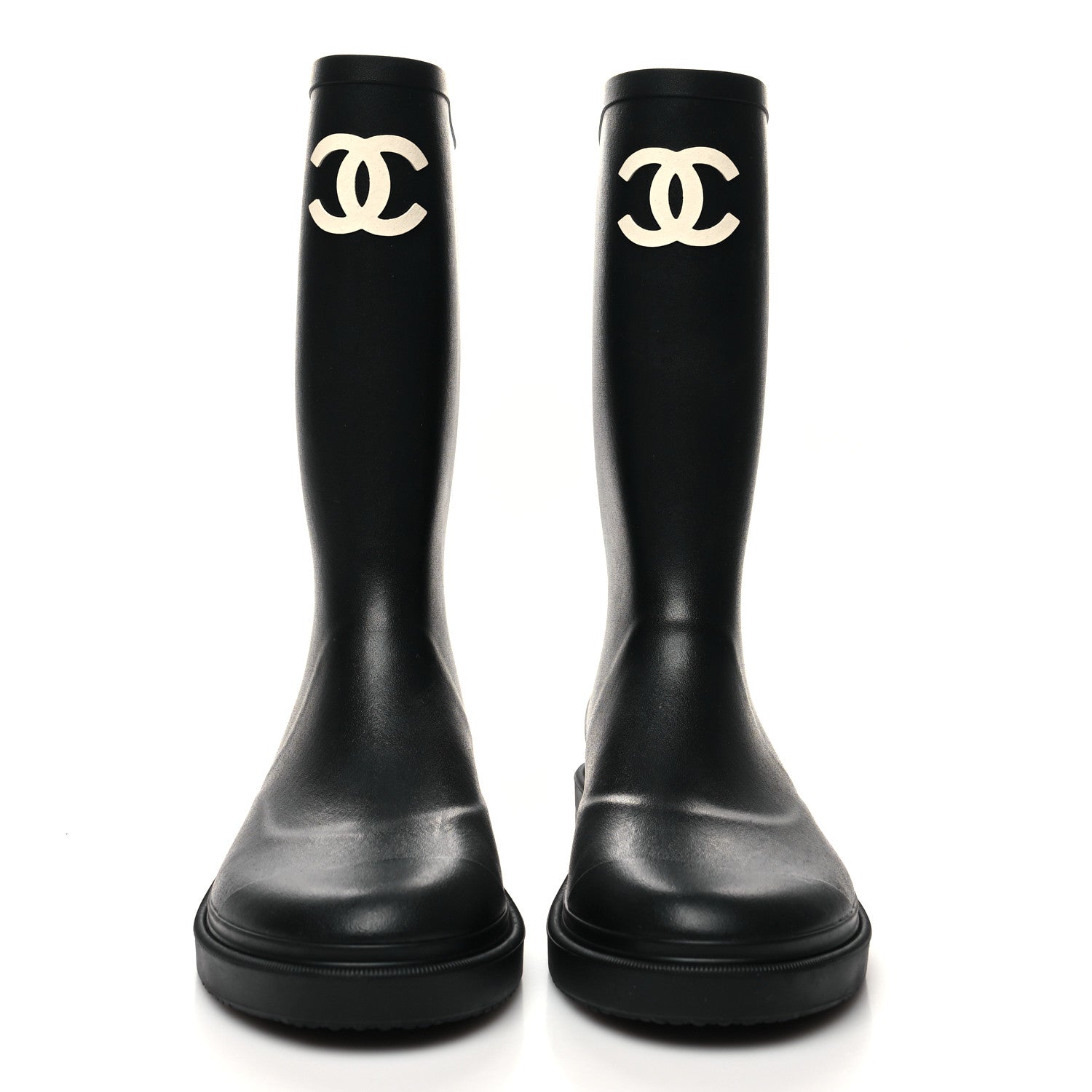 Chanel Caoutchouk CC High Boots 38 Black 2 of 7