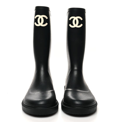 Chanel Caoutchouk CC High Boots 38 Black 2 of 7