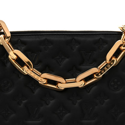 Louis Vuitton Lambskin Embossed Monogram Coussin MM Black 7 of 9