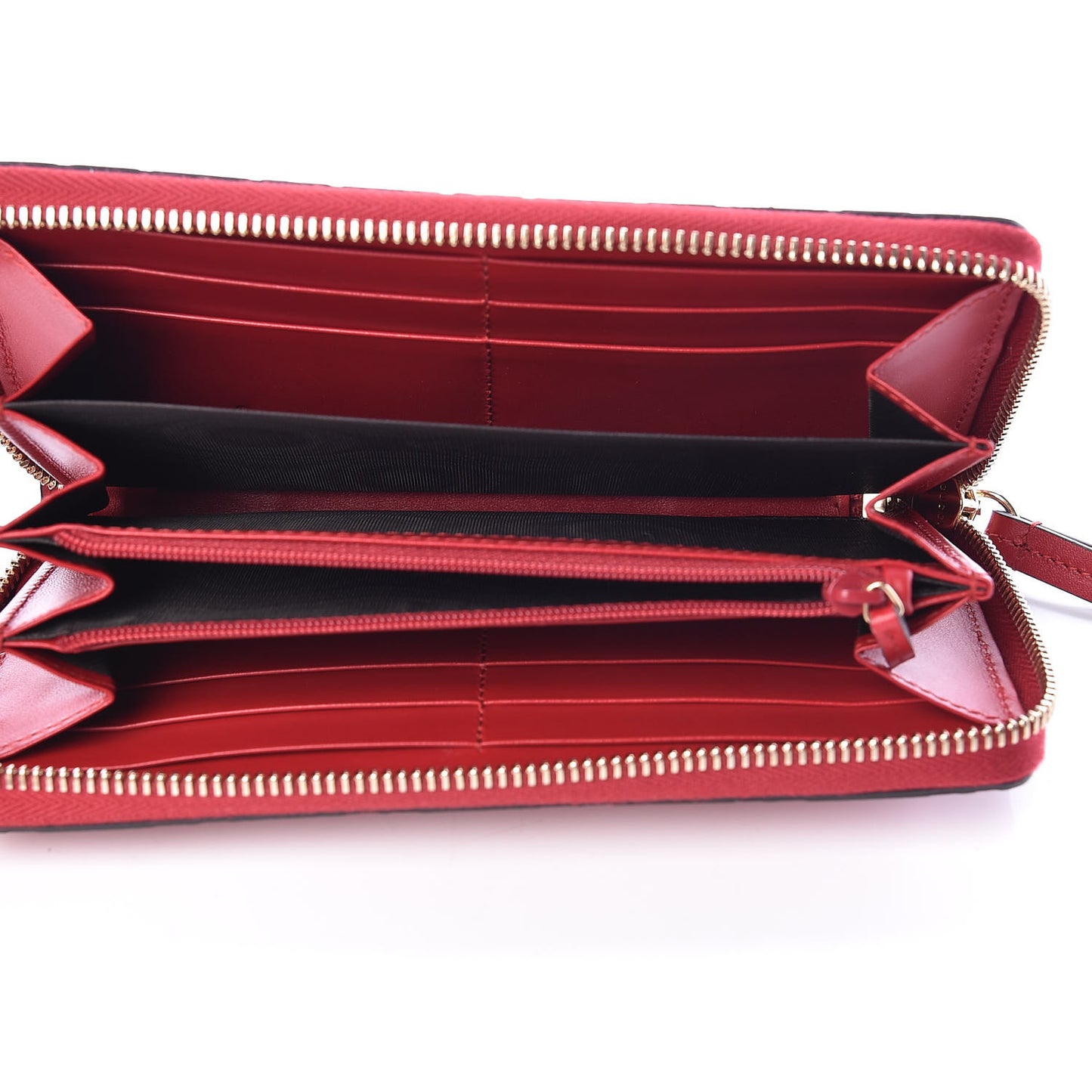 Guccissima Signature Zip Around Wallet Hibiscus Red