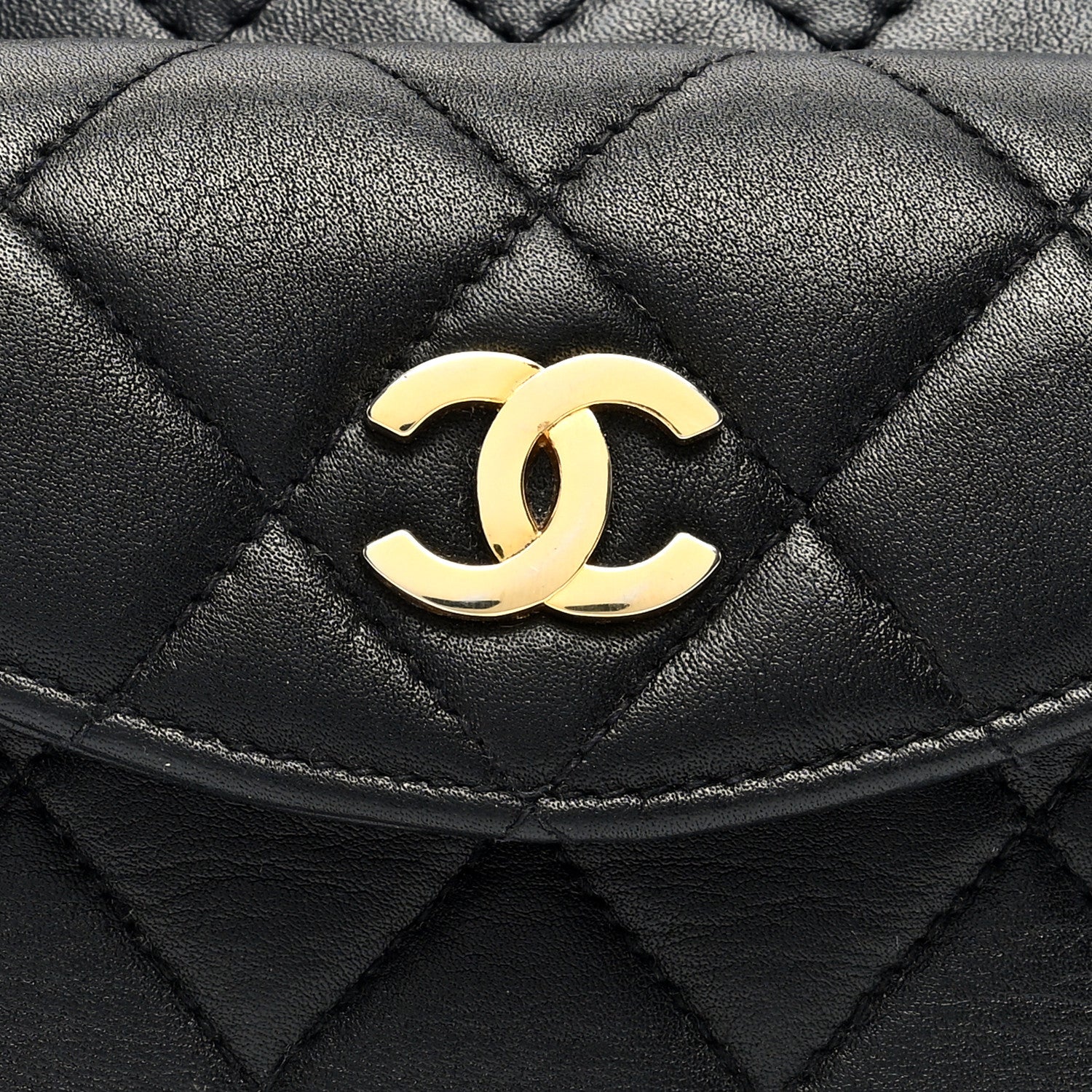 Chanel Lambskin Quilted Chain Mini Flap Belt Bag 75 30 Black 7 of 9