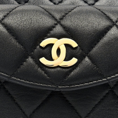 Chanel Lambskin Quilted Chain Mini Flap Belt Bag 75 30 Black 7 of 9