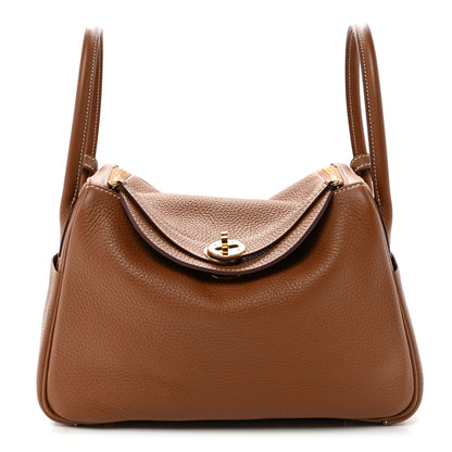 Hermes Taurillon Clemence Lindy 26 Gold 1 of 10