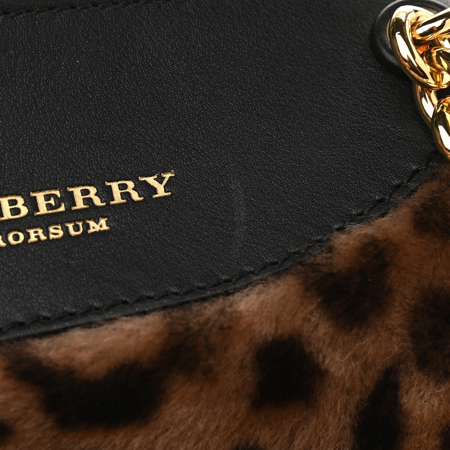 Prorsum Leopard Print Shearling Shoulder Bag Black