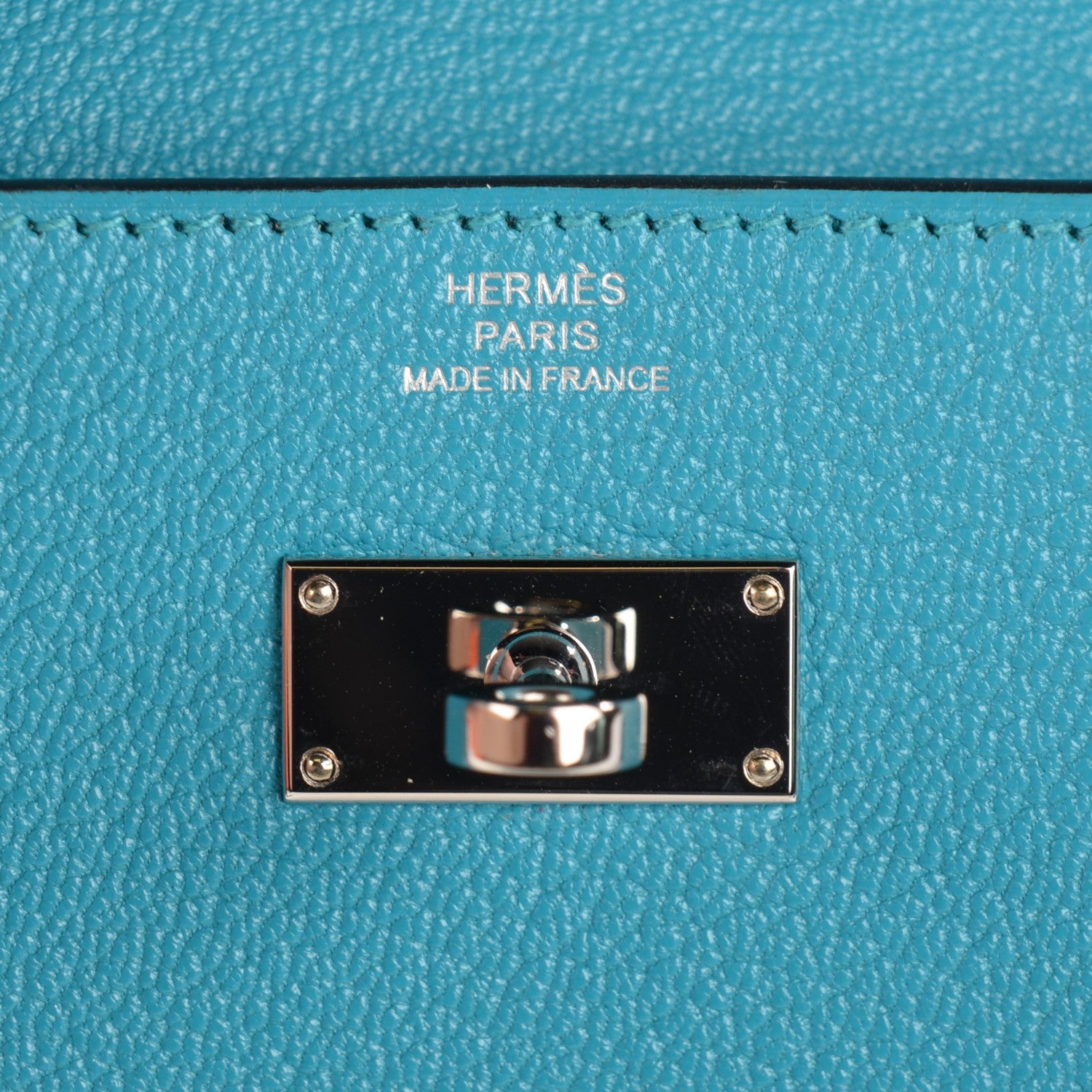 Hermes Chevre Mysore Kelly Longue Wallet Turquoise 8 of 11