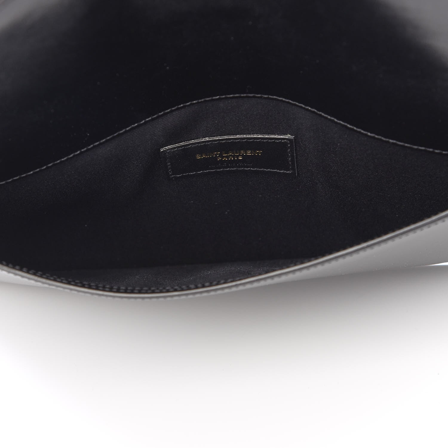 Saint Laurent Smooth Shiny Calfskin Monogram Uptown Pouch Black 4 of 7