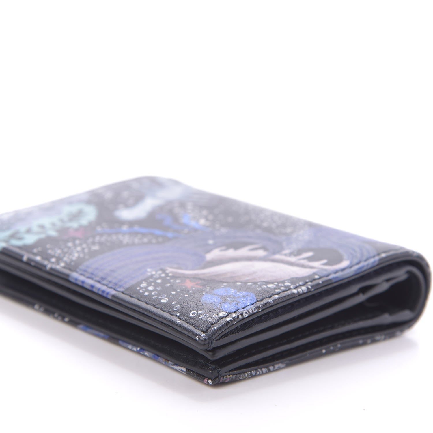 Christian Dior Calfskin Nature Ballet Wallet Blue Multicolor 7 of 9