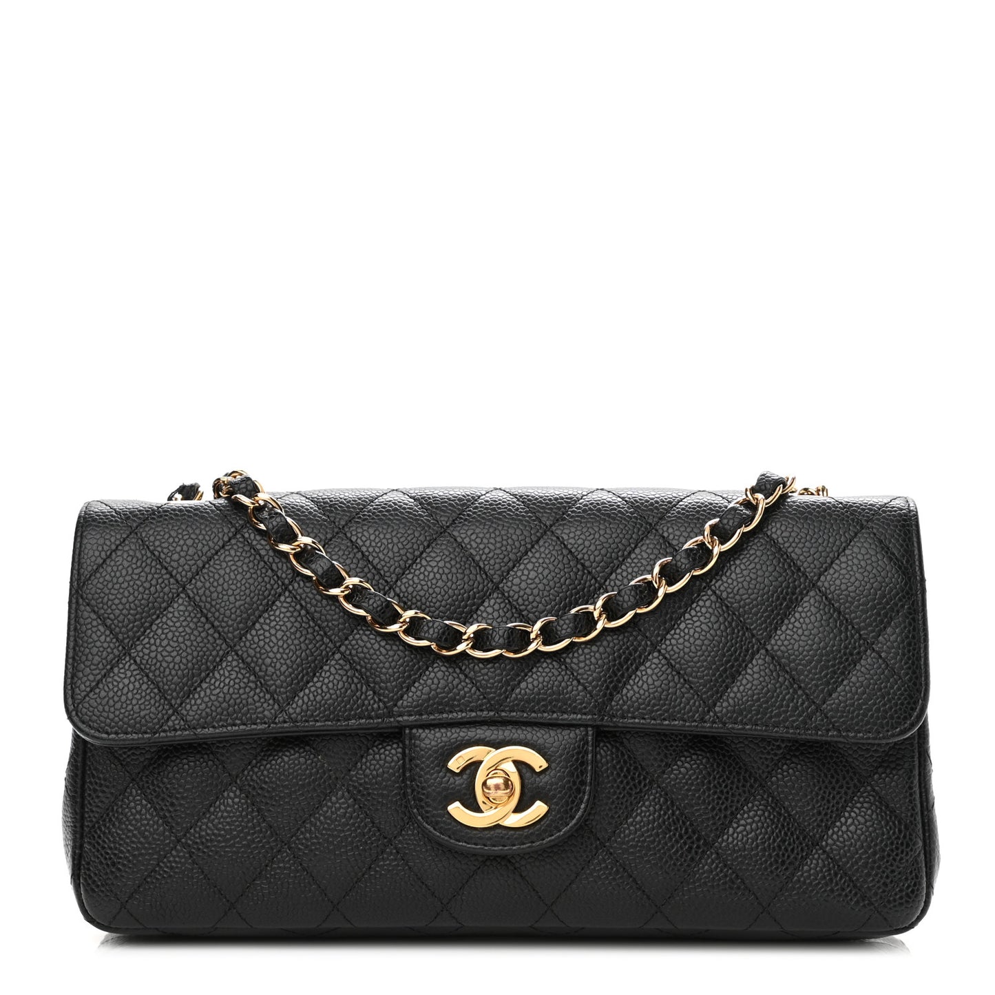Caviar Quilted East West Flap Black
