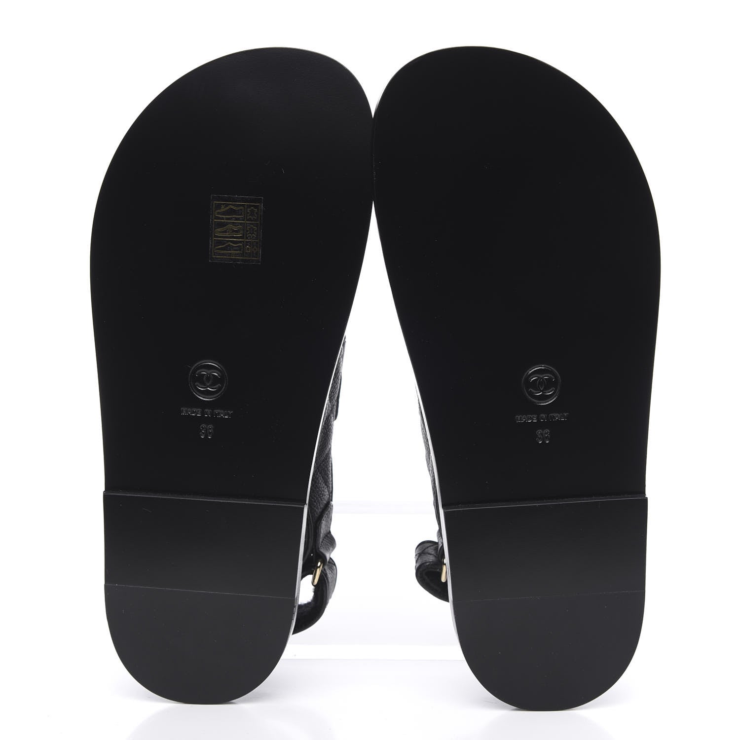 Chanel Grained Calfskin Velcro Dad Sandals 36 Black 5 of 10