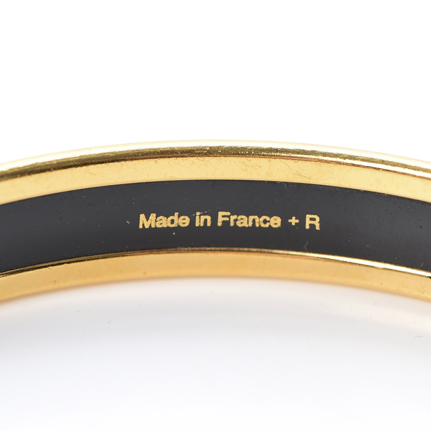 Hermes Enamel Printed Grand Apparat Narrow Bracelet 65 White 3 of 4