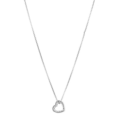 David Yurman Sterling Silver Open Heart Cable Necklace 1 of 6