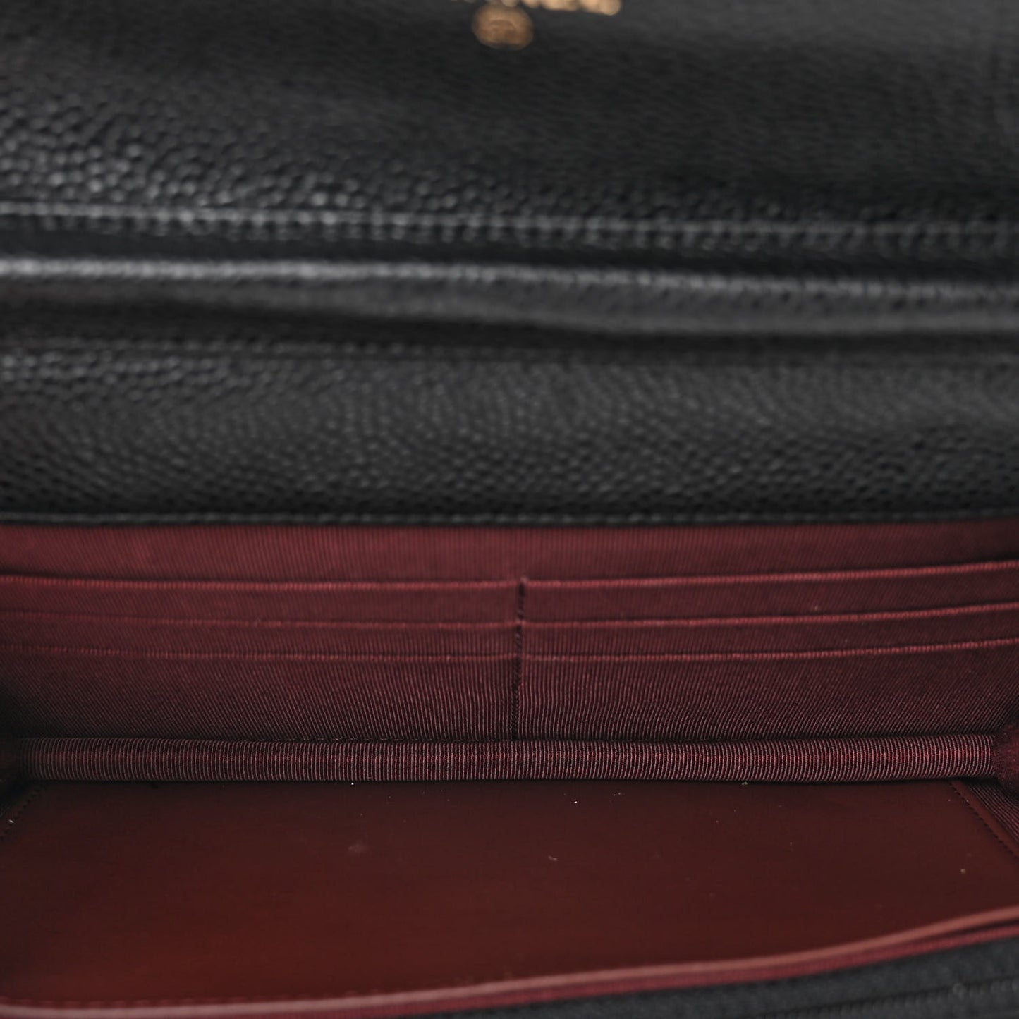 Caviar Quilted Wallet on Chain WOC Black