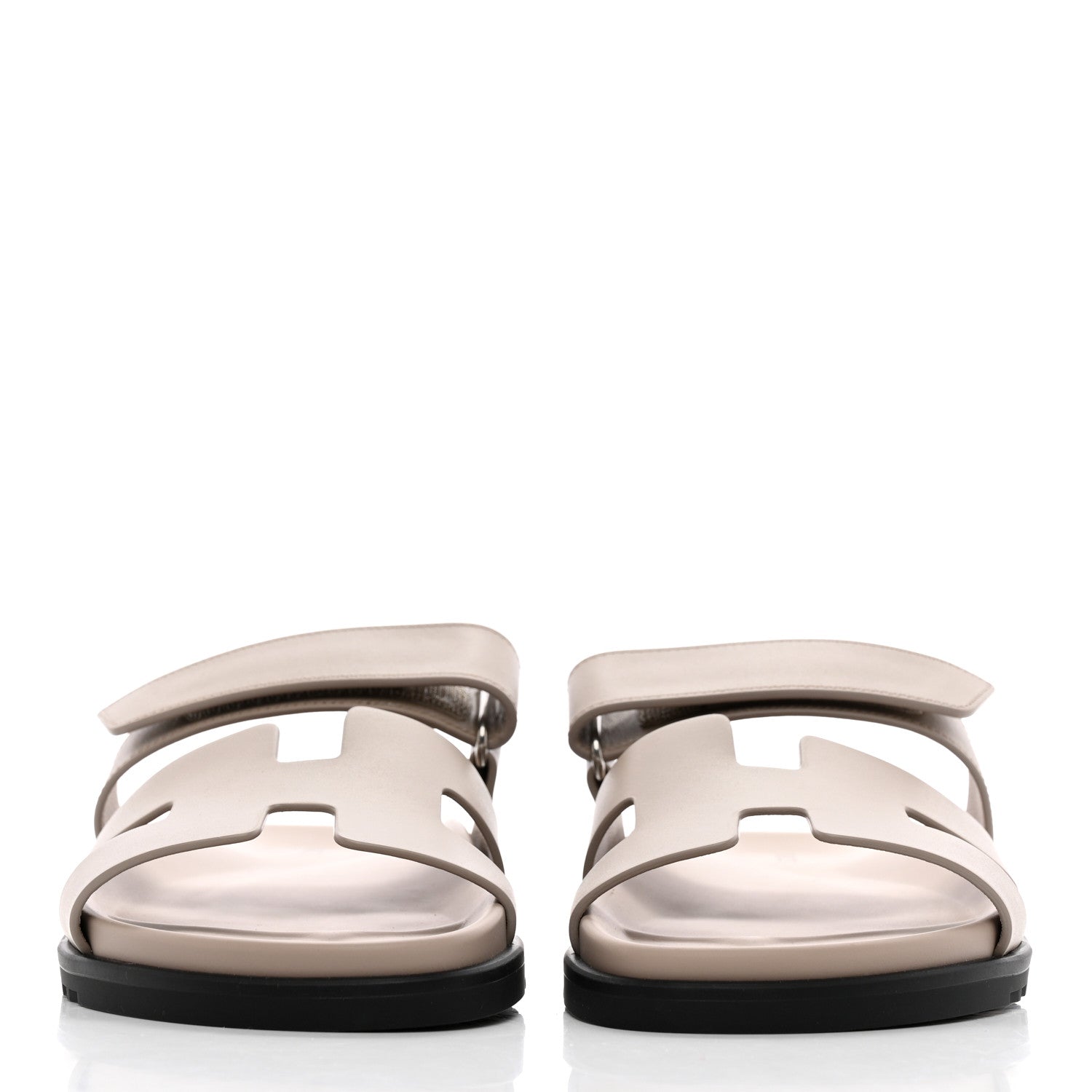 Hermes Calfskin Womens Chypre Sandals 40 Beige Mastic 2 of 8