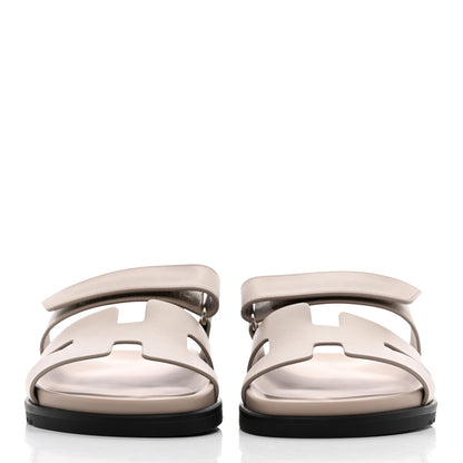 Hermes Calfskin Womens Chypre Sandals 40 Beige Mastic 2 of 8