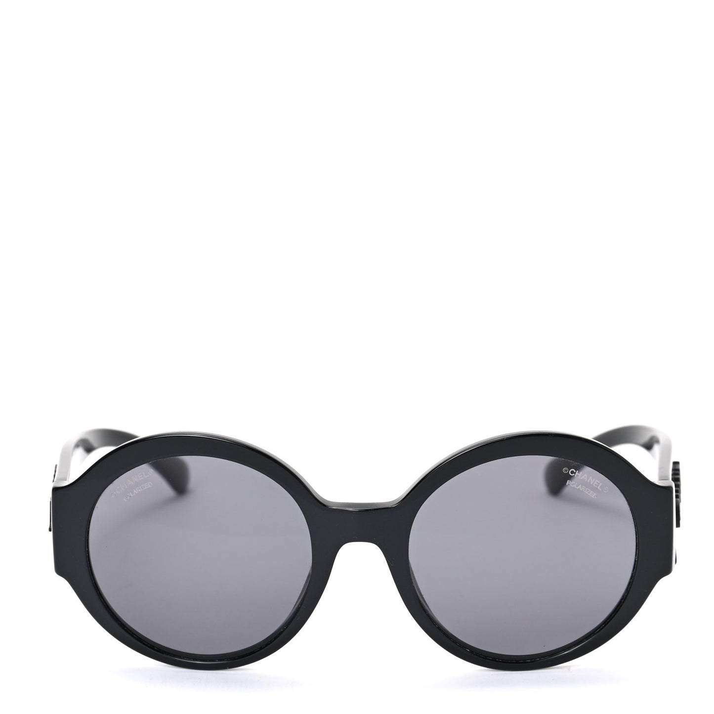 Acetate Polarized Round Sunglasses 5410 Black